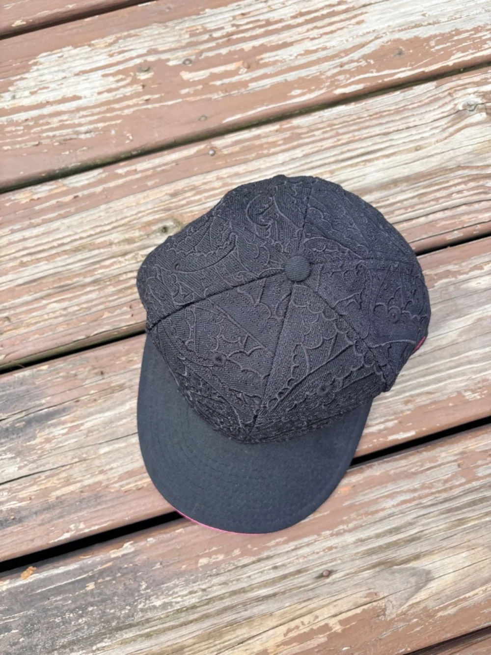 Rare New Era Black Lace & Pink Underbrim Fitted – Sz 7 3/8